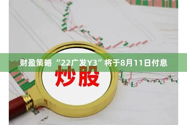 财盈策略 “22广发Y3”将于8月11日付息